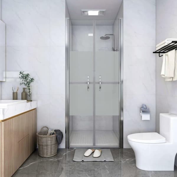vidaXL brusedør 91x190 cm delvist matteret sikkerhedsglas