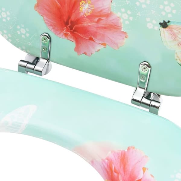 vidaXL Toalettsits med lock MDF flamingo