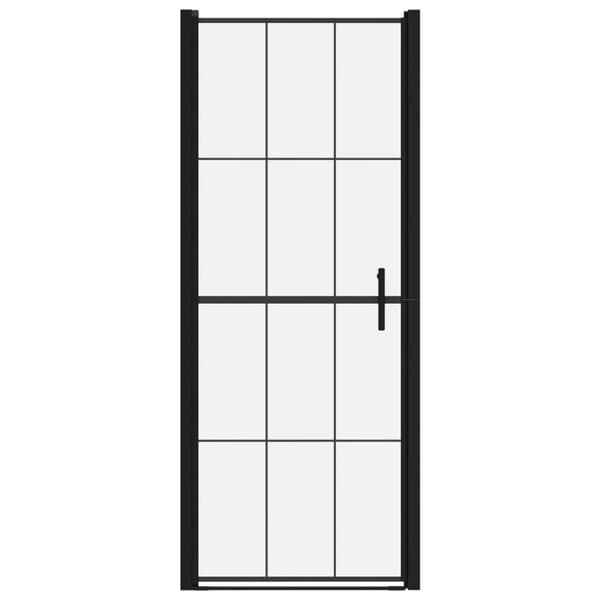 vidaXL Duschdörr härdat glas 91x195 cm svart