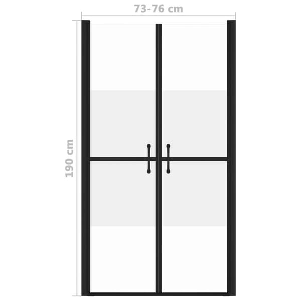 vidaXL brusedør (73-76)x190 cm sikkerhedsglas delvist matteret
