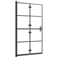 Miniatyrbillede 4 af 10: vidaXL foldbar bruseafskærmning 80x140 cm sikkerhedsglas sort
