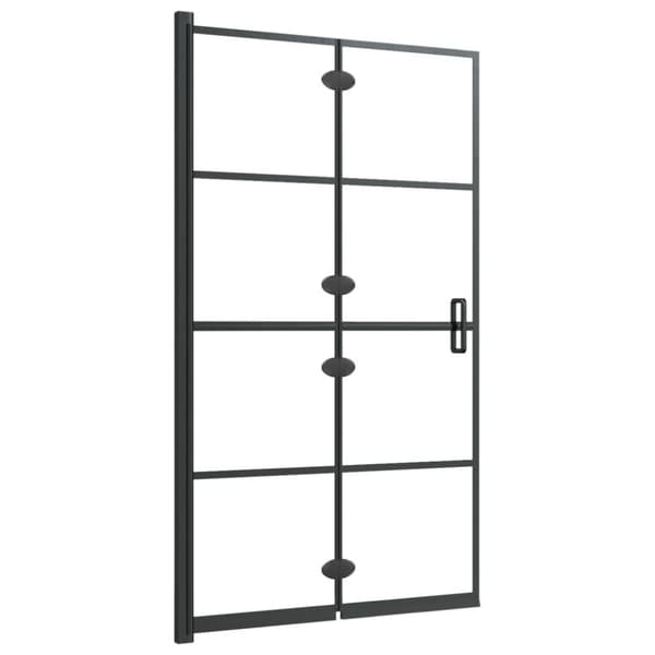 vidaXL foldbar bruseafskærmning 80x140 cm sikkerhedsglas sort
