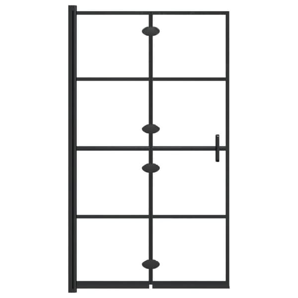 vidaXL foldbar bruseafskærmning 80x140 cm sikkerhedsglas sort
