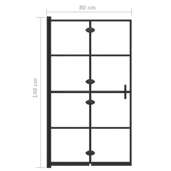 vidaXL foldbar bruseafskærmning 80x140 cm sikkerhedsglas sort
