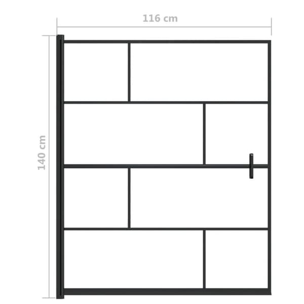 vidaXL Duschvägg ESG 116x140 cm svart