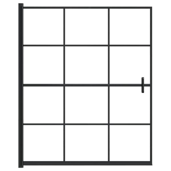 vidaXL bruseafskærmning 116x140 cm sikkerhedsglas sort