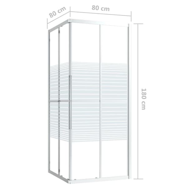 vidaXL brusekabine 80x80x180 cm sikkerhedsglas