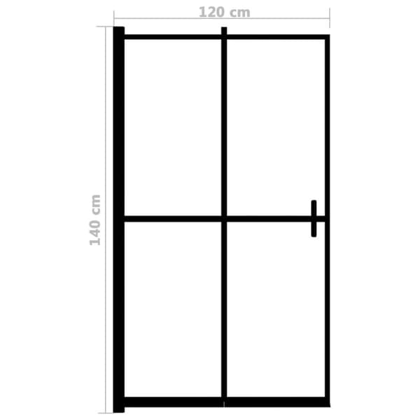 vidaXL Duschvägg fällbar ESG 120x140 cm svart