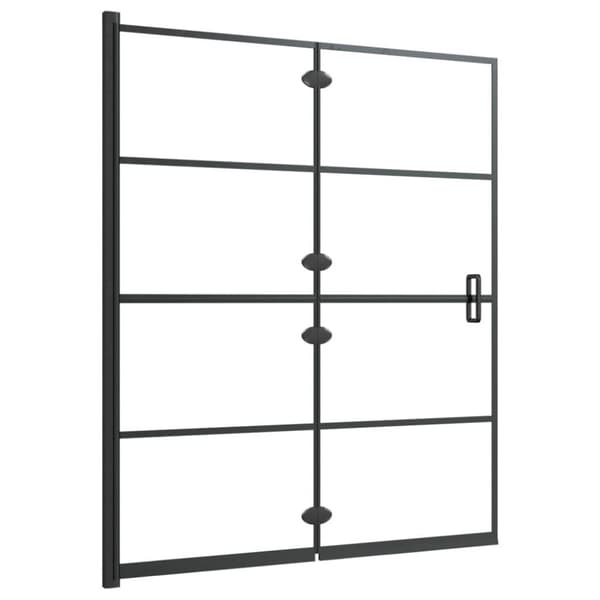 vidaXL Duschvägg fällbar ESG 120x140 cm svart