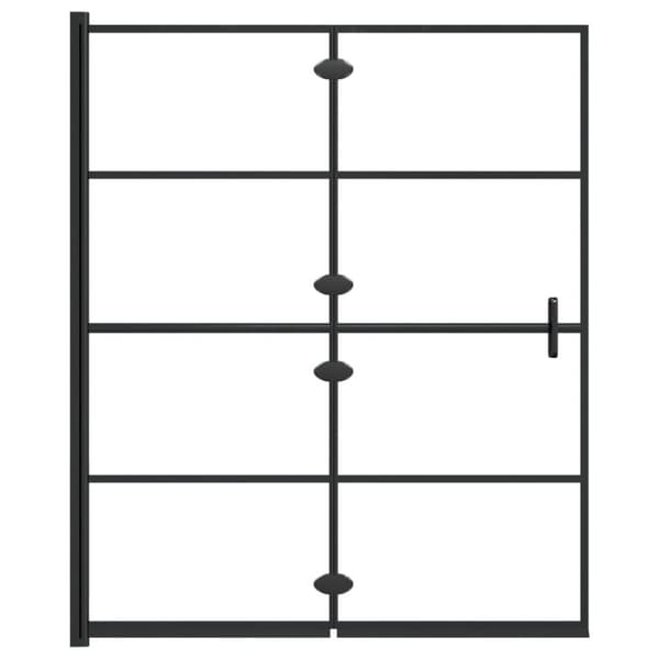 vidaXL Duschvägg fällbar ESG 120x140 cm svart