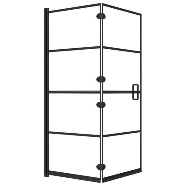 vidaXL Duschvägg fällbar ESG 120x140 cm svart