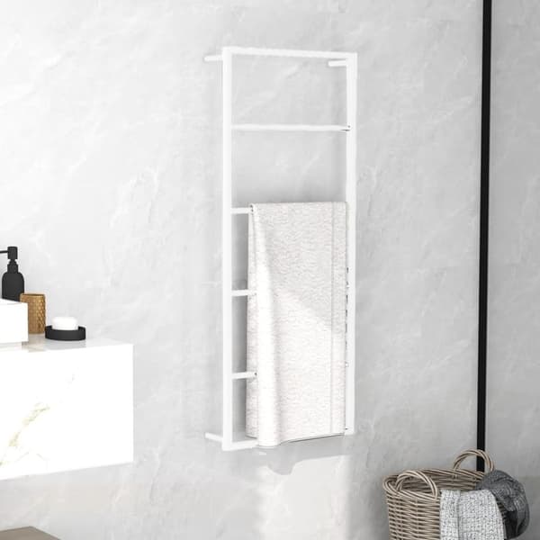 vidaXL Handdukshängare vit 45x10x115 cm stål