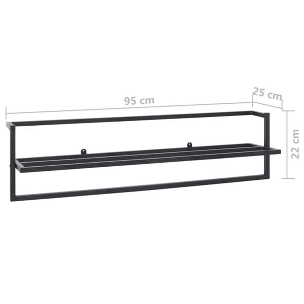 vidaXL Håndklestativ svart 95x25x22 cm jern