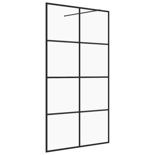 vidaXL Duschvägg med klart ESG-glas 115x195 cm svart