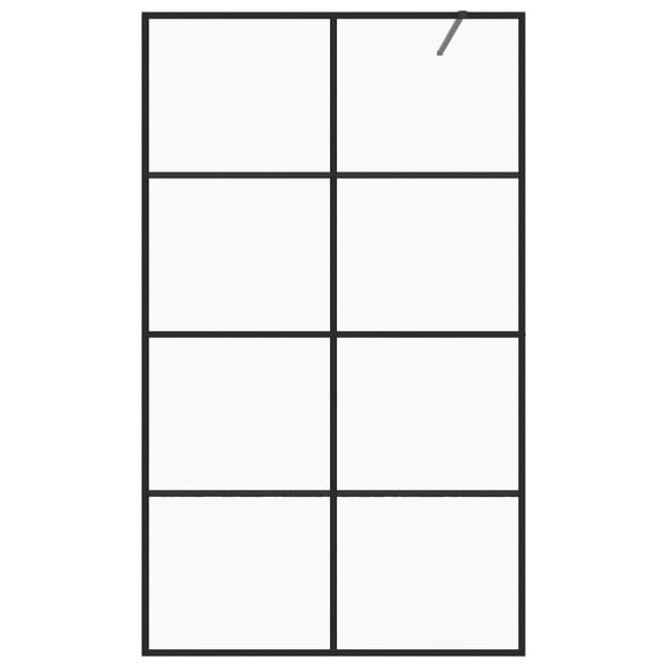vidaXL Duschvägg med klart ESG-glas 140x195 cm svart