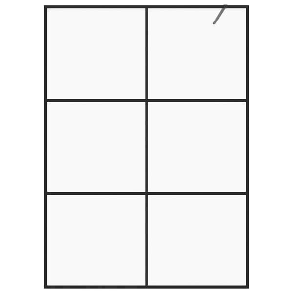 vidaXL Duschvägg med klart ESG-glas 140x195 cm svart