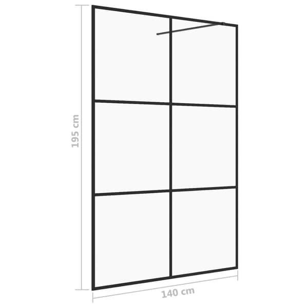 vidaXL Duschvägg med klart ESG-glas 140x195 cm svart