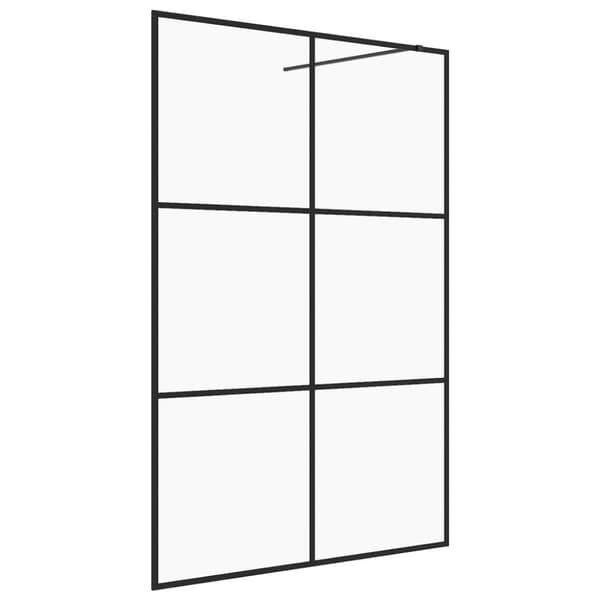 vidaXL Duschvägg med klart ESG-glas 140x195 cm svart