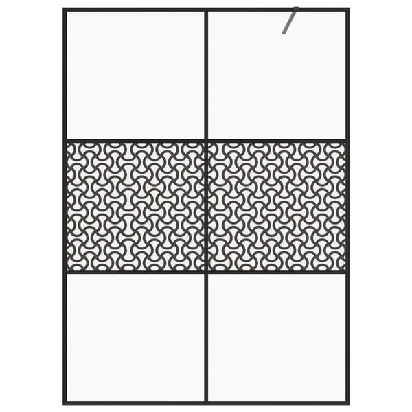 vidaXL Duschvägg med klart ESG-glas 140x195 cm svart