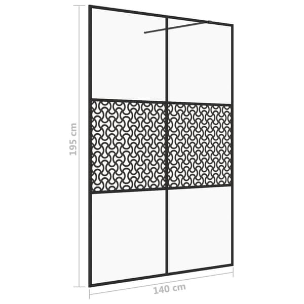 vidaXL Duschvägg med klart ESG-glas 140x195 cm svart