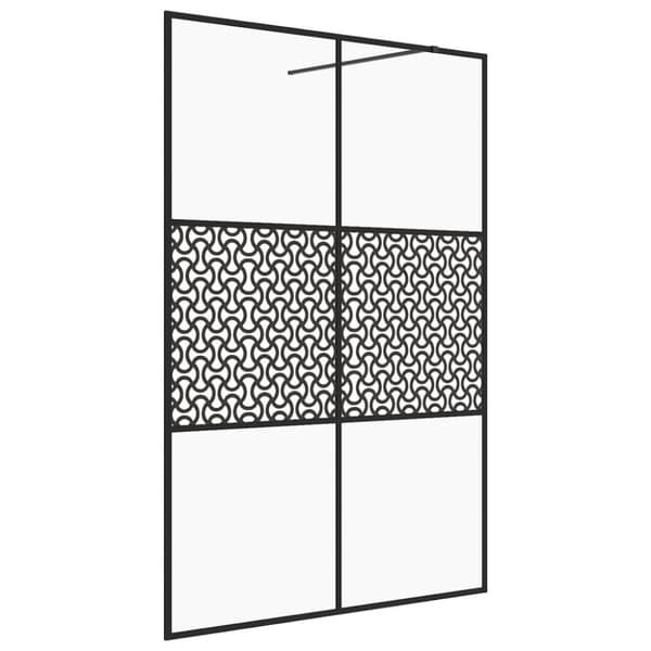 vidaXL Duschvägg med klart ESG-glas 140x195 cm svart