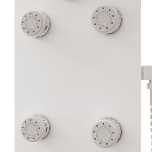 vidaXL brusepanel 25x47,5x130 cm glas hvid