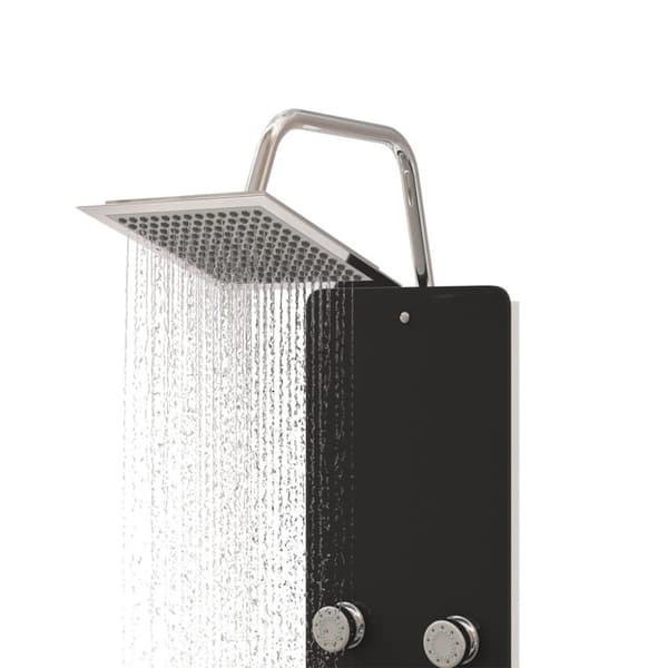 vidaXL brusepanel 25x47,5x130 cm glas sort