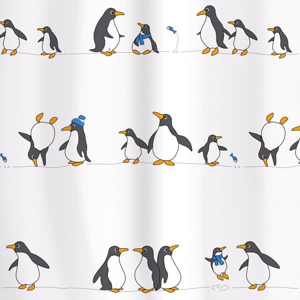 Suihkuverho pingviineillä - 180 x 180 cm