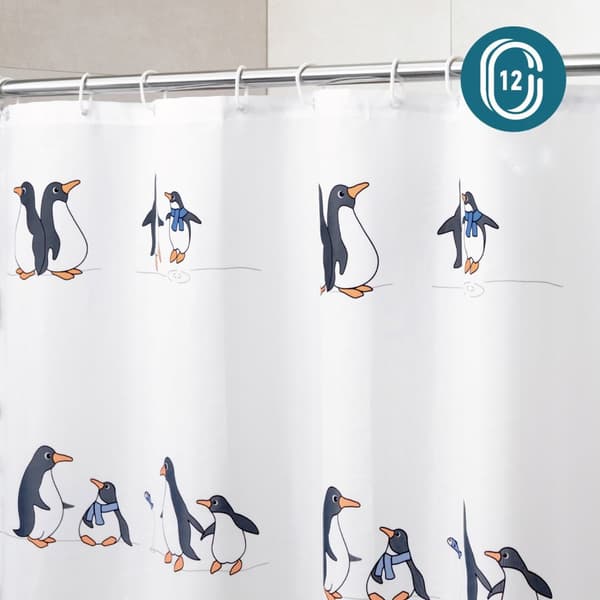 Suihkuverho pingviineillä - 180 x 180 cm