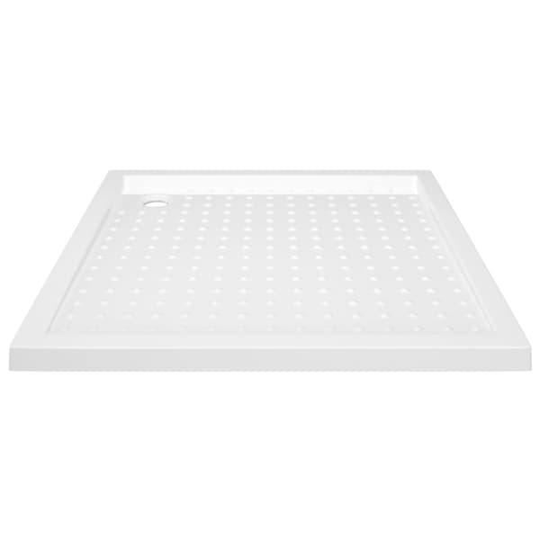 vidaXL Dusjbrett med prikker hvit 90x90x4 cm ABS