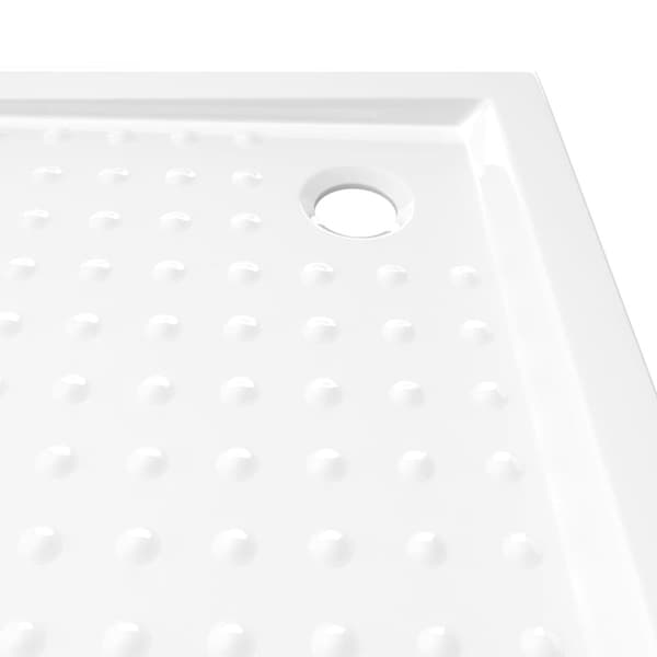 vidaXL Dusjbrett med prikker hvit 90x90x4 cm ABS