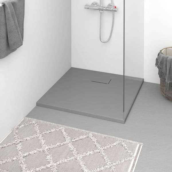 vidaXL brusekar SMC 90x90 cm grå