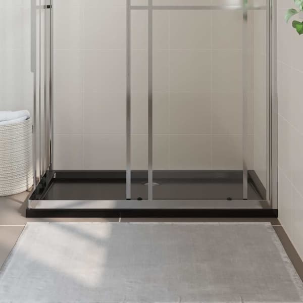 vidaXL Duschkar rektangulärt ABS svart 70x120 cm