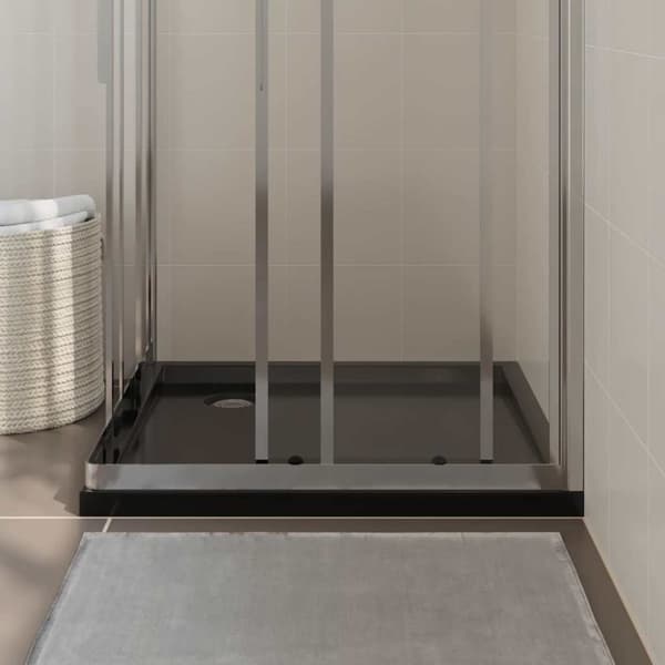 vidaXL brusekar 80x80 cm ABS firkantet sort