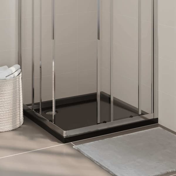 vidaXL brusekar 80x80 cm ABS firkantet sort