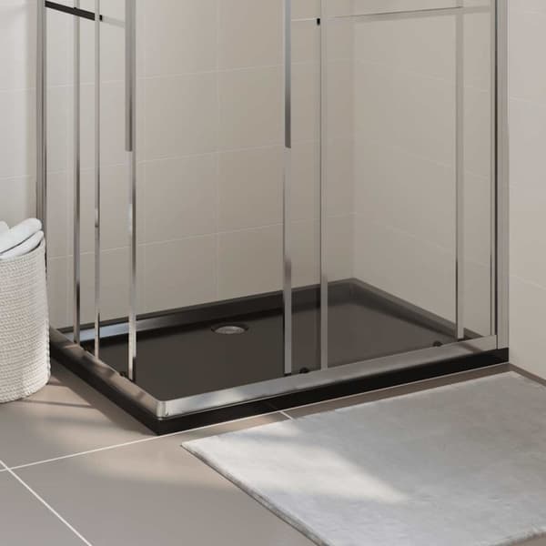 vidaXL Duschkar rektangulärt ABS svart 80x120 cm
