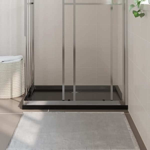 vidaXL Rektangulært dusjbrett ABS svart 70x100 cm