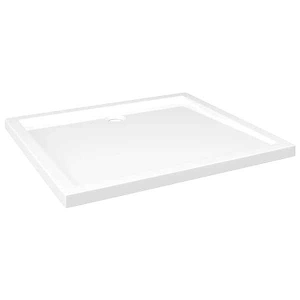 vidaXL Rektangulært dusjbrett ABS hvit 80x90 cm