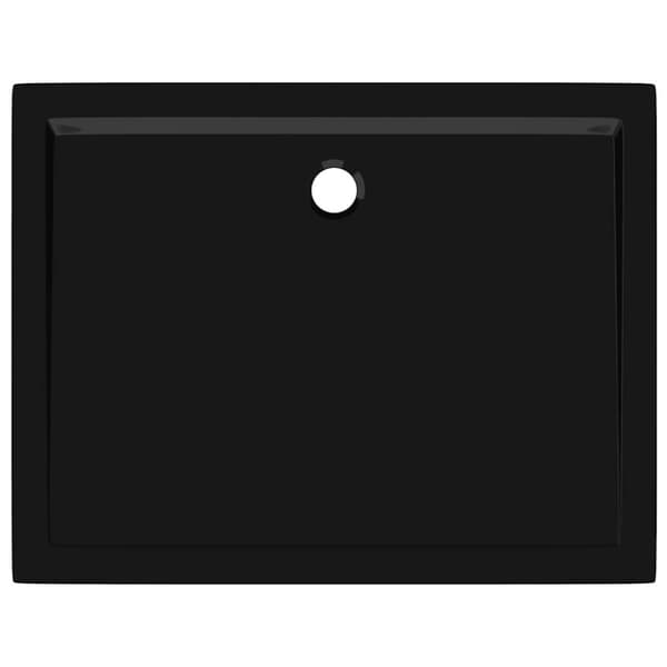 vidaXL Rektangulært dusjbrett ABS svart 70x90 cm