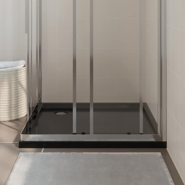 vidaXL brusekar 90x90 cm ABS firkantet sort