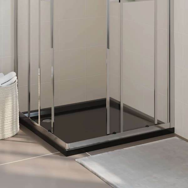 vidaXL brusekar 90x90 cm ABS firkantet sort