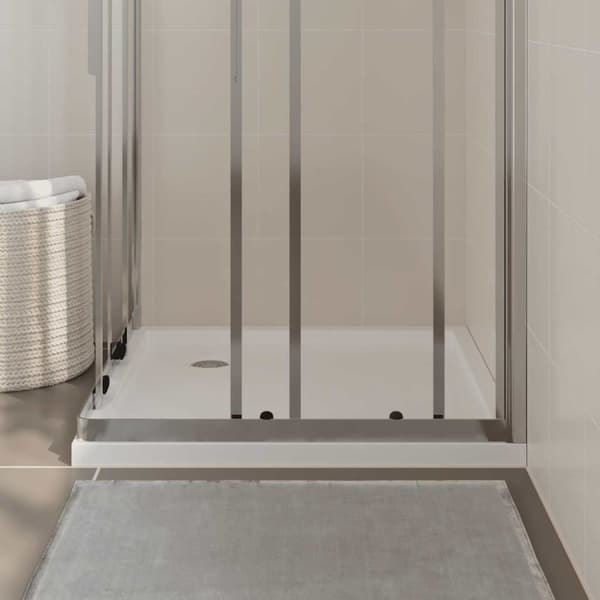 vidaXL brusekar 80x80 cm ABS firkantet hvid