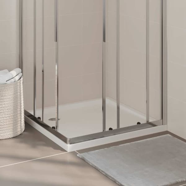 vidaXL brusekar 80x80 cm ABS firkantet hvid