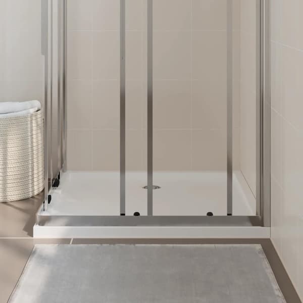 vidaXL brusekar 80x90 cm ABS rektangulært hvid
