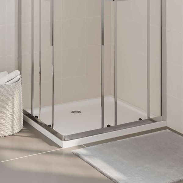 vidaXL brusekar 80x90 cm ABS rektangulært hvid