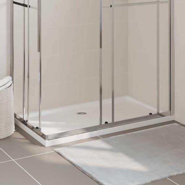 vidaXL Rektangulært dusjbrett ABS hvit 70x120 cm