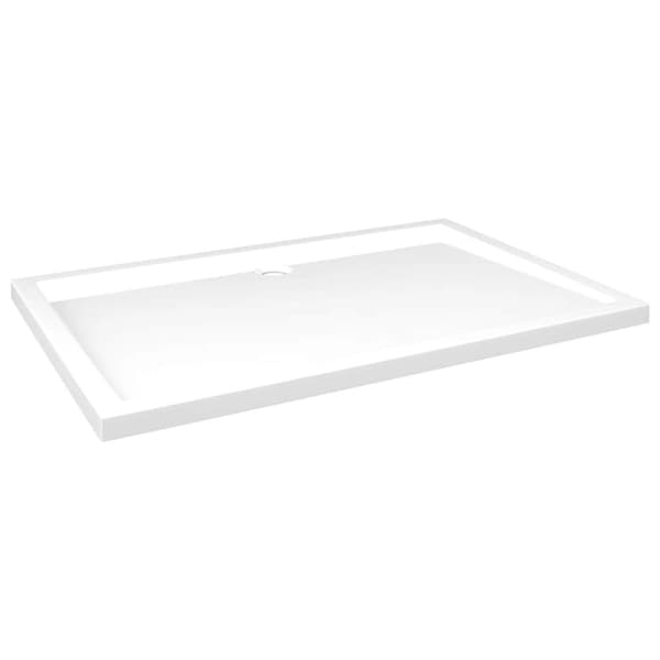 vidaXL Rektangulært dusjbrett ABS hvit 80x120 cm