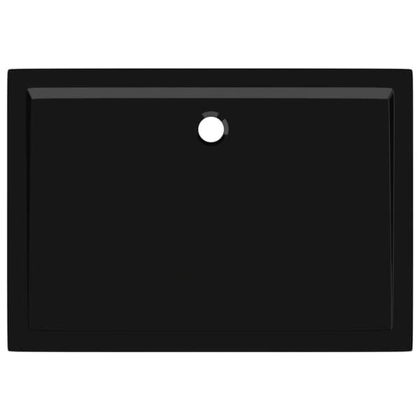 vidaXL Rektangulært dusjbrett ABS svart 80x110 cm