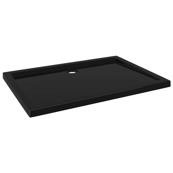 vidaXL Rektangulært dusjbrett ABS svart 80x110 cm