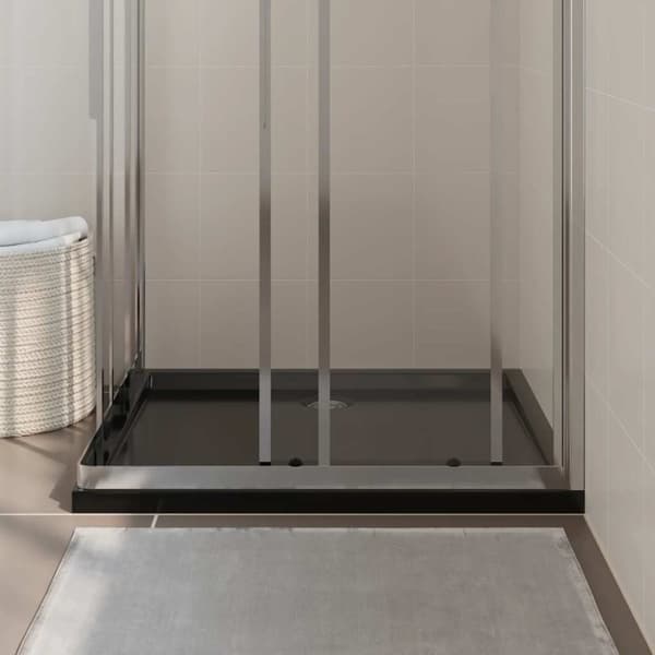 vidaXL brusekar 80x90 cm ABS rektangulært sort